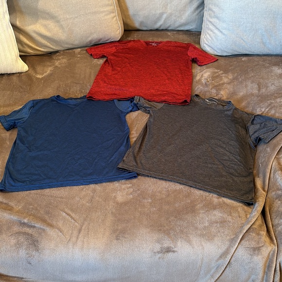 3 Real Essentials youth large red/blue/gray athletic shirts - Picture 2 of 3